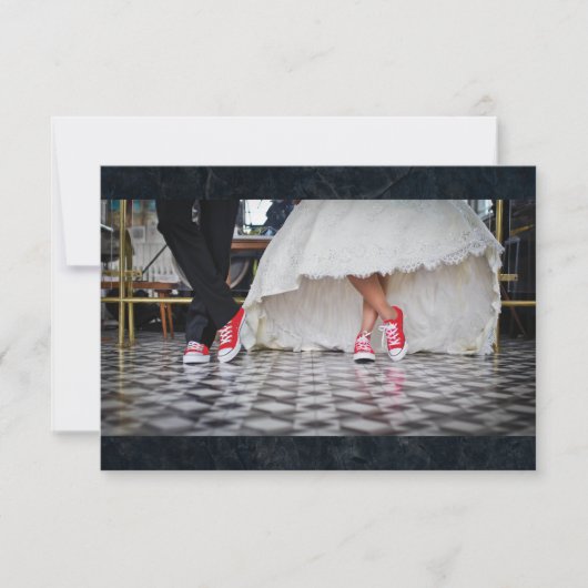 Diner stijl bruiloft paar RSVP Kaartje (Voorkant)