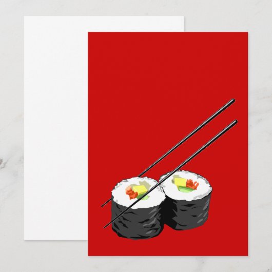 Dîner Sushi invitation (Devant / Derrière)