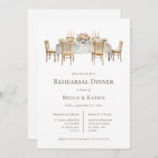 Diner Tafel repetitie diner Kaart (Voorkant / Achterkant)