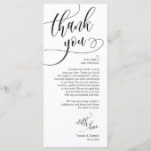 Diner Tafelkaart Bedankt, Modern Script Kaart (Voorkant)