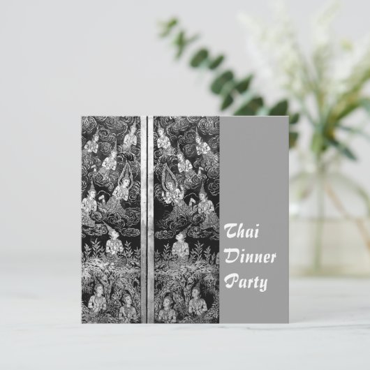 Dîner thaïlandais Invitation soirée argent (Debout devant)