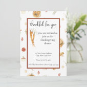 Dîner Thankesgiving invitation aquarelle personnal (Debout devant)