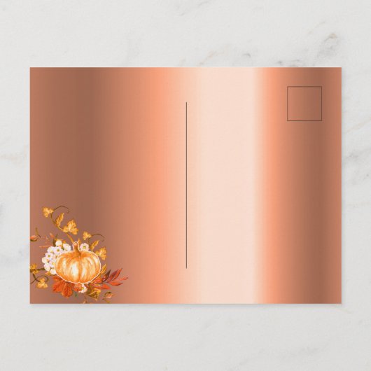 Dîner Thanksgiving citrouille invitation cuivre (Dos)