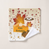 Dîner Thanksgiving Cuisine Citrouille Pie Hot Coca (Gant de toilette)