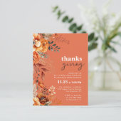 Dîner Thanksgiving invitation florale (Debout devant)