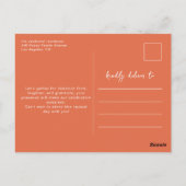 Dîner Thanksgiving invitation florale (Dos)