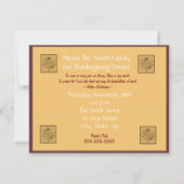 Dîner Thanksgiving - Invitation photo (Dos)