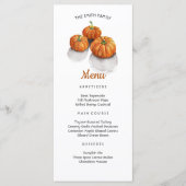 Dîner Thanksgiving Menu Citrouille Peint (Devant)