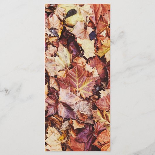 Dîner Thanksgiving Menu - Feuilles d'automne (Dos)