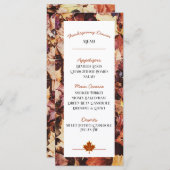 Dîner Thanksgiving Menu - Feuilles d'automne (Devant / Derrière)