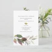 Dîner Thanksgiving personnalisé Invitations Aquare (Debout devant)