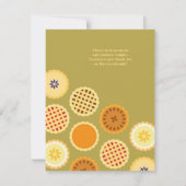 Dîner Thanksgiving Pies Plates Invitation (Dos)