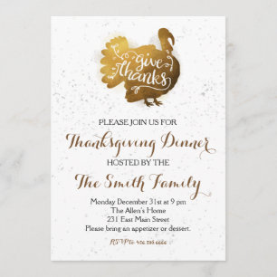 Dîner Thanksgiving Remercier Invitation