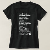 Dîner Thanksgiving Roll Call Funny Foodie T-Shirt (Design devant)