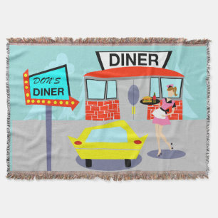 Diner Throw Blanket uit 1950 Deken