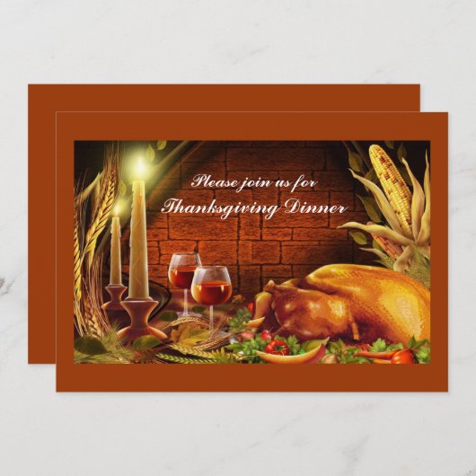 Dîner turc Invitations d'action de grâces (Devant / Derrière)