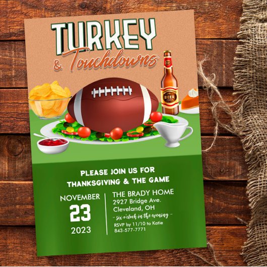 Dîner Turquie et Touchdowns Invitation