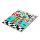 Diner uit 1950 | Handen voor paren Tegeltje (Zijkant)