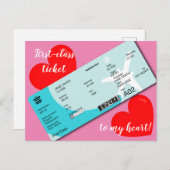 Dîner Valentine's Invitation Embarquement Pass (Devant / Derrière)