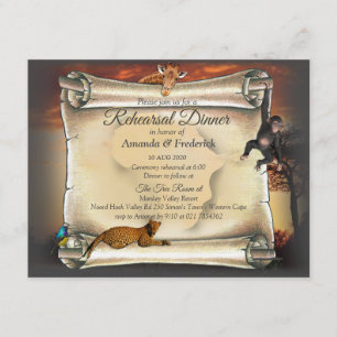 diner van de Africa Safari Sunset Rehearsal Kaart