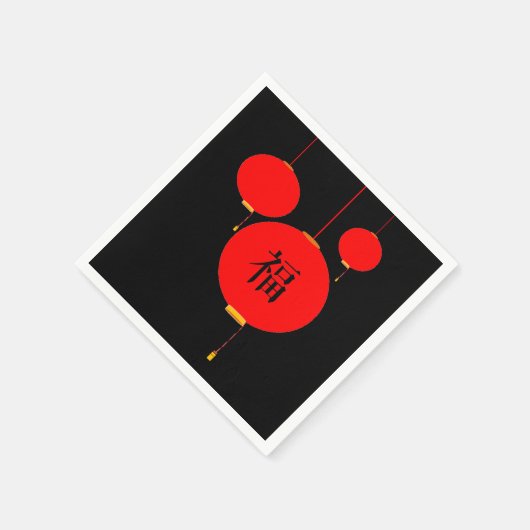 diner van het Chinese lantaarnsymbool geluk Servet (Hoek)