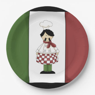 diner van het Italiaanse chef-kok-bord Papieren Bordje