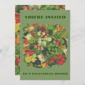 Dîner végétarien Invitation 🥕 🧅 🥑 (Devant / Derrière)
