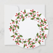 Dîner vert et rouge en couronne de Noël Invitation (Dos)