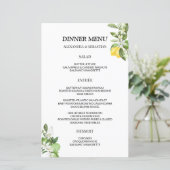 Dîner vert Lemony Menu Mariage (Debout devant)