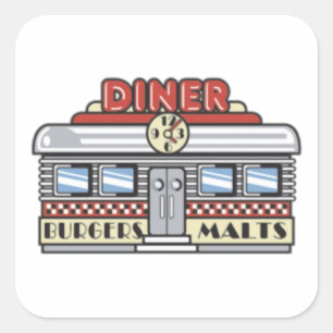 Diner Vierkante Sticker