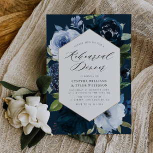 diner voor de marineserie en de lichtblauwe bloeme kaart