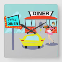 Diner Wall Clock uit 1950