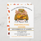 Dîner Watercolor Friendsgiving Invitation (Devant / Derrière)