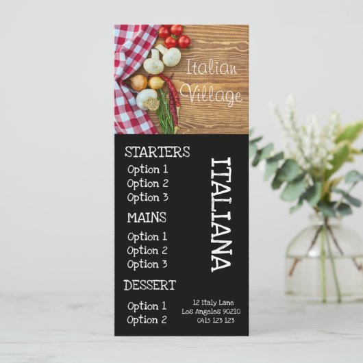 dinermenu pizza in het Italiaanse restaurant Menu (Staand voorkant)