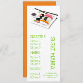 dinermenu van het Japanse restaurant Sushi Menu (Voorkant / Achterkant)