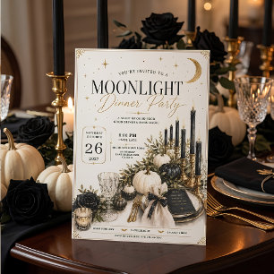 Dinerparty met maanlicht Halloween  Feestdagenkaart