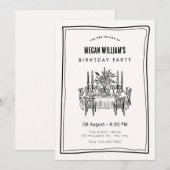 Dinertafel verjaardag kaart (Voorkant / Achterkant)