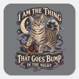 Ding dat 's Nachts Klettert Halloween Kat Vierkante Sticker