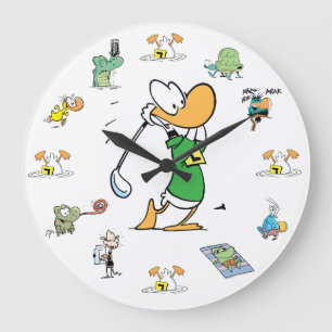 Ding Duck Golf Character Clock Grote Klok