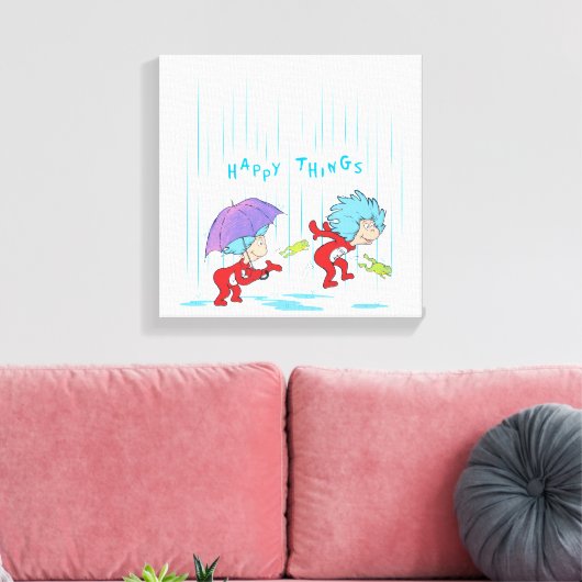 Ding Een Ding Twee Gelukkige Dingen Canvas Afdruk (Insitu (Woonkamer))
