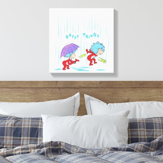 Ding Een Ding Twee Gelukkige Dingen Canvas Afdruk (Insitu (Slaapkamer))