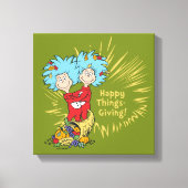 Ding één ding twee gelukkige dingen-geven! canvas afdruk (Voorkant)