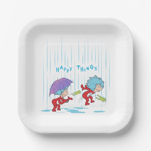 Ding Een Ding Twee Gelukkige Dingen Papieren Bordje (Voorkant)