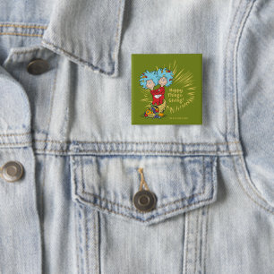 Ding Een Ding Twee Geluks-Dag! Vierkante Button 5,1 Cm