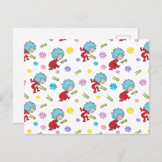Ding Een Ding Twee Hoppy Frog Dingen Patroon Briefkaart (Voorkant / Achterkant)