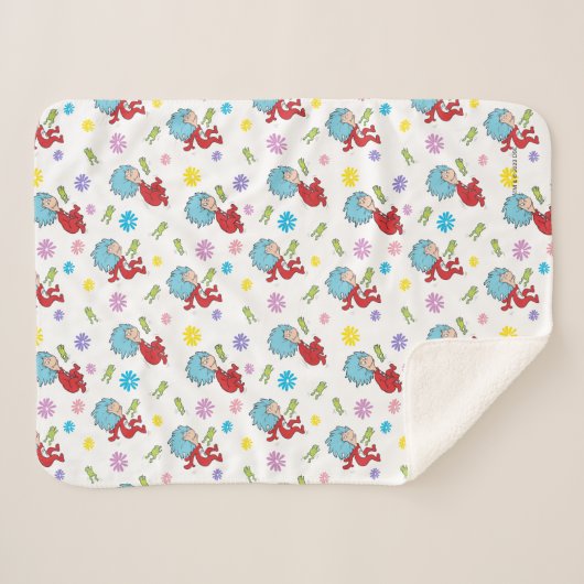 Ding Een Ding Twee Hoppy Frog Dingen Patroon Sherpa Deken (Voorkant (horizontaal))