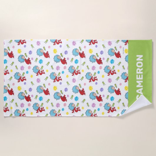 Ding Een Ding Twee Hoppy Frog Dingen Patroon Strandlaken (Voorkant)