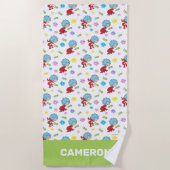 Ding Een Ding Twee Hoppy Frog Dingen Patroon Strandlaken (Voorkant)