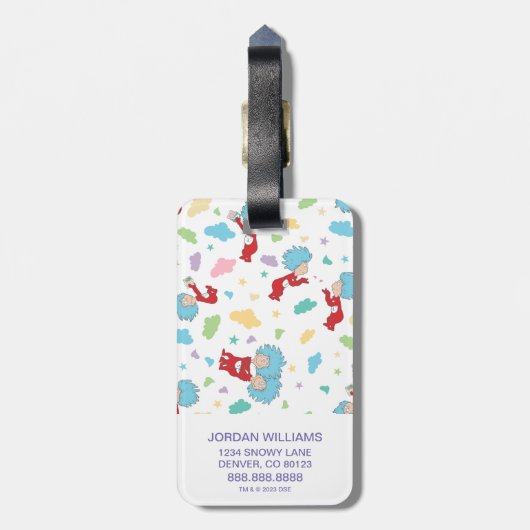 Ding één ding twee lieve dingen patroon bagagelabel (Achterkant verticaal)