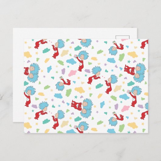 Ding één ding twee lieve dingen patroon briefkaart (Voorkant / Achterkant)